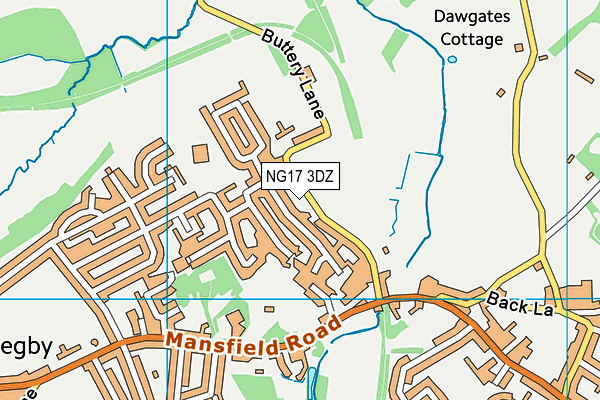 NG17 3DZ map - OS VectorMap District (Ordnance Survey)