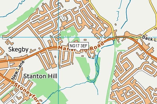 NG17 3EF map - OS VectorMap District (Ordnance Survey)