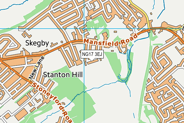 NG17 3EJ map - OS VectorMap District (Ordnance Survey)