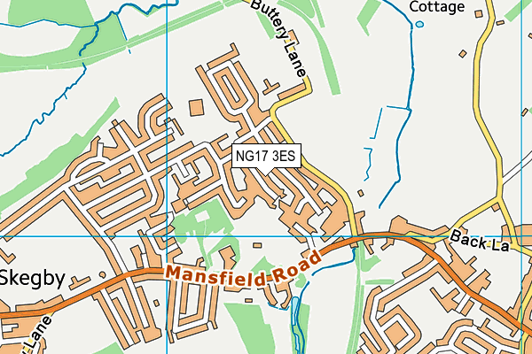 NG17 3ES map - OS VectorMap District (Ordnance Survey)