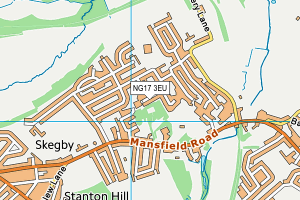NG17 3EU map - OS VectorMap District (Ordnance Survey)