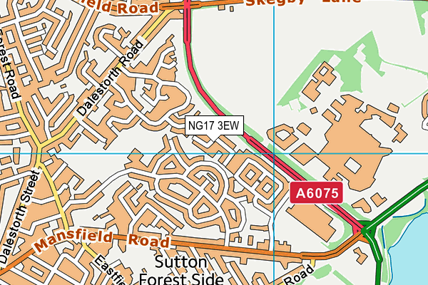 NG17 3EW map - OS VectorMap District (Ordnance Survey)