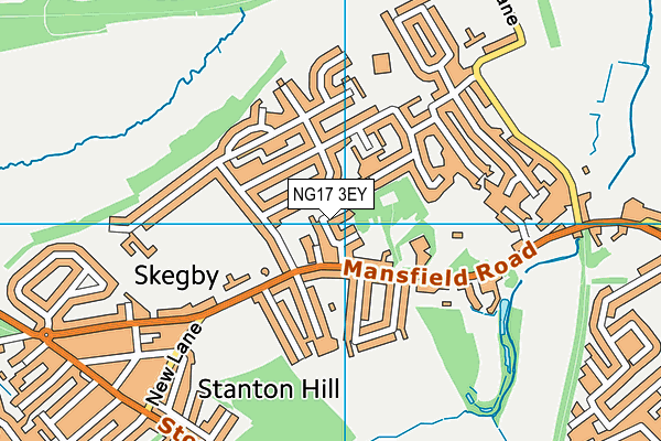 NG17 3EY map - OS VectorMap District (Ordnance Survey)
