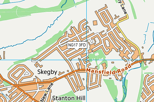 NG17 3FD map - OS VectorMap District (Ordnance Survey)