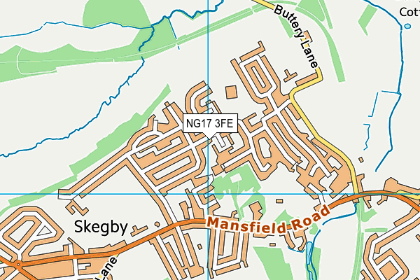 NG17 3FE map - OS VectorMap District (Ordnance Survey)