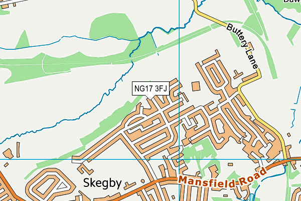 NG17 3FJ map - OS VectorMap District (Ordnance Survey)
