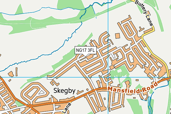 NG17 3FL map - OS VectorMap District (Ordnance Survey)