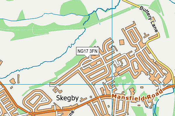 NG17 3FN map - OS VectorMap District (Ordnance Survey)