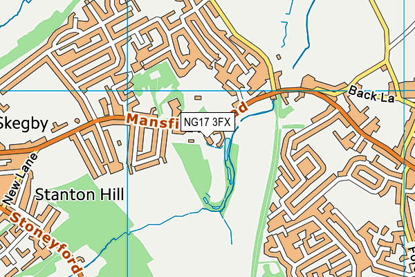 NG17 3FX map - OS VectorMap District (Ordnance Survey)