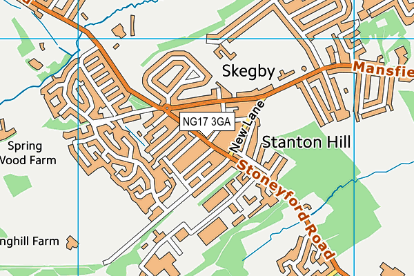 Map of STANTON HILL COB SHOP LTD at district scale