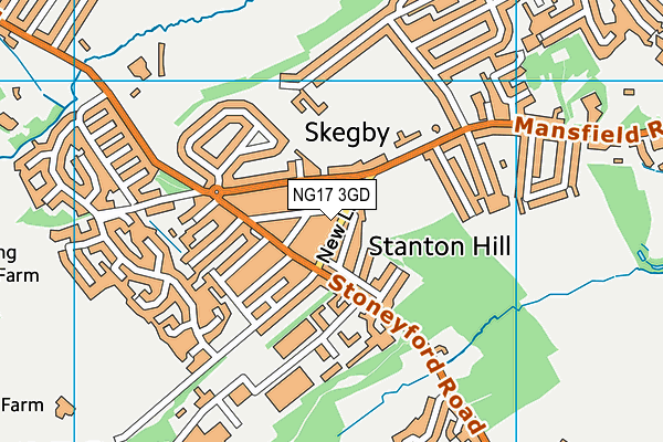 NG17 3GD map - OS VectorMap District (Ordnance Survey)