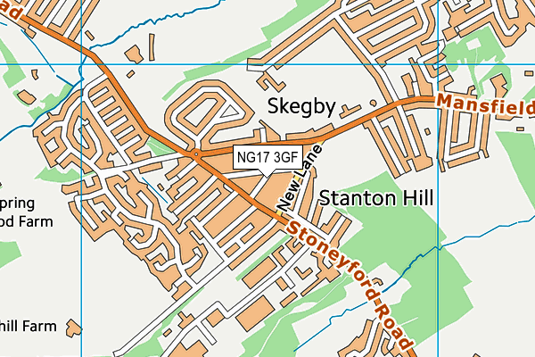 NG17 3GF map - OS VectorMap District (Ordnance Survey)