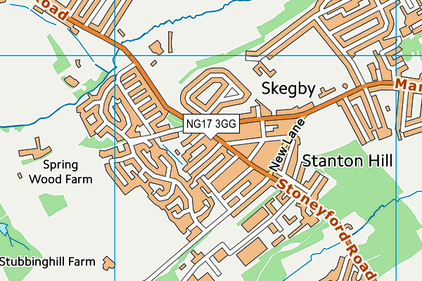 NG17 3GG map - OS VectorMap District (Ordnance Survey)