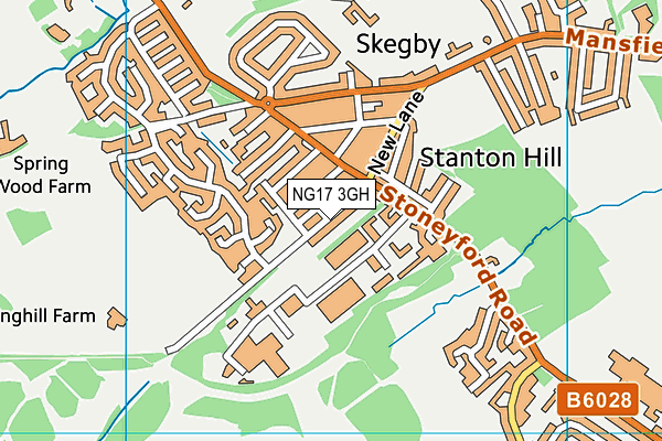 NG17 3GH map - OS VectorMap District (Ordnance Survey)