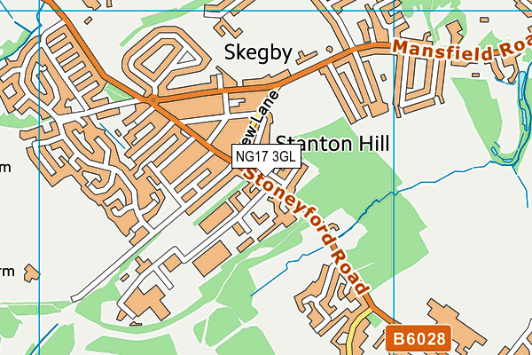 NG17 3GL map - OS VectorMap District (Ordnance Survey)