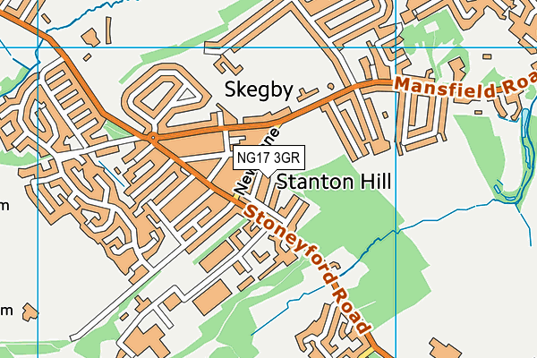 NG17 3GR map - OS VectorMap District (Ordnance Survey)