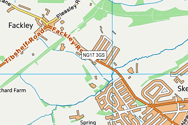 NG17 3GS map - OS VectorMap District (Ordnance Survey)