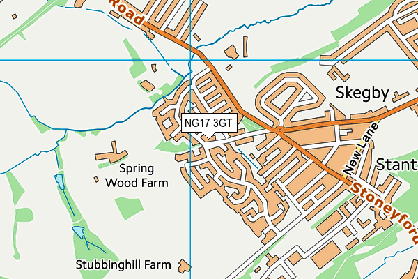 NG17 3GT map - OS VectorMap District (Ordnance Survey)