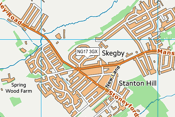 NG17 3GX map - OS VectorMap District (Ordnance Survey)