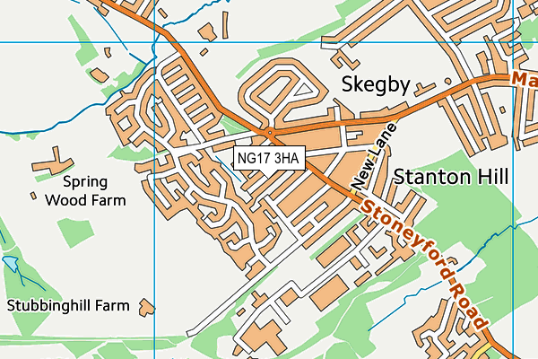 NG17 3HA map - OS VectorMap District (Ordnance Survey)