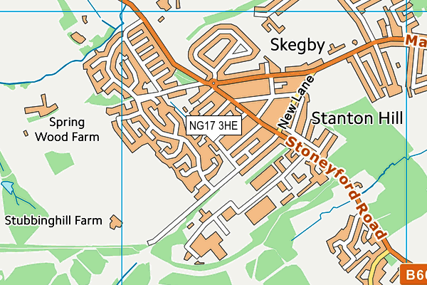 NG17 3HE map - OS VectorMap District (Ordnance Survey)