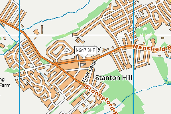 NG17 3HF map - OS VectorMap District (Ordnance Survey)