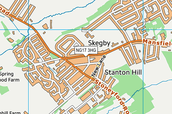 NG17 3HG map - OS VectorMap District (Ordnance Survey)