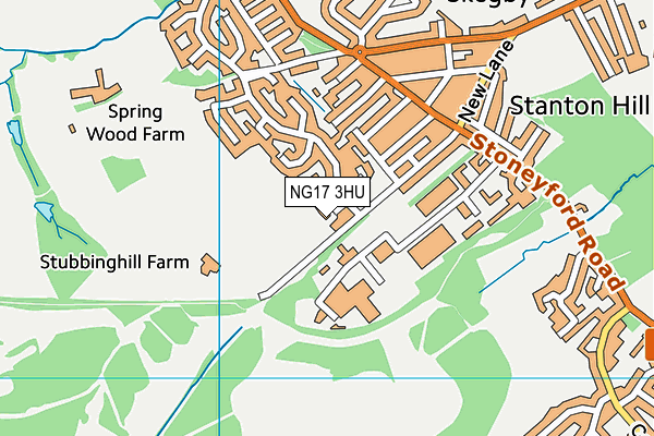 NG17 3HU map - OS VectorMap District (Ordnance Survey)