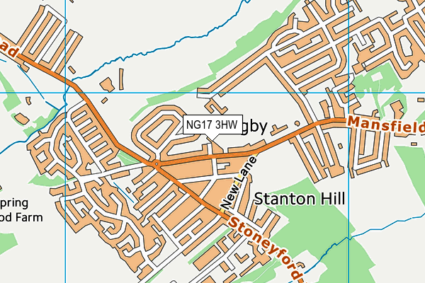 NG17 3HW map - OS VectorMap District (Ordnance Survey)