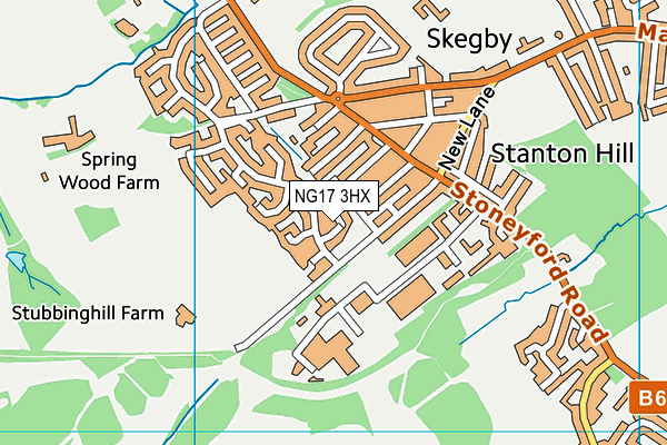 NG17 3HX map - OS VectorMap District (Ordnance Survey)