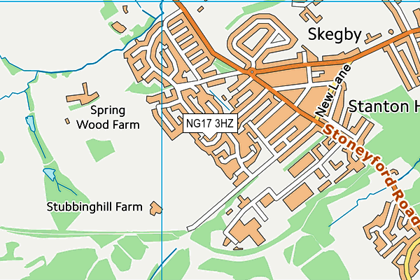 NG17 3HZ map - OS VectorMap District (Ordnance Survey)