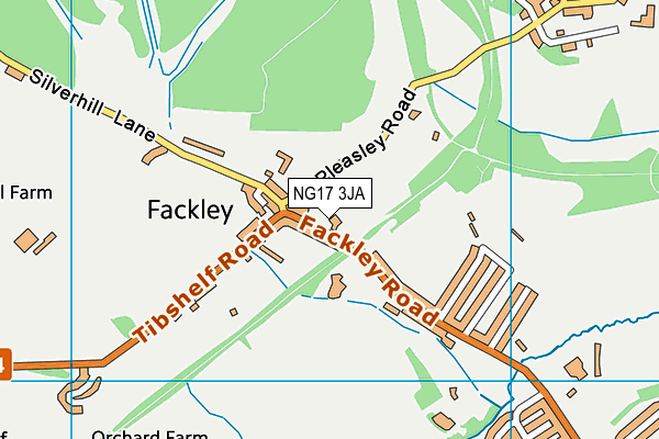 NG17 3JA map - OS VectorMap District (Ordnance Survey)