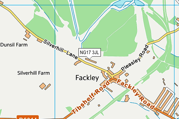 NG17 3JL map - OS VectorMap District (Ordnance Survey)