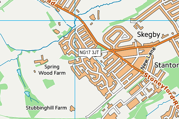 NG17 3JT map - OS VectorMap District (Ordnance Survey)