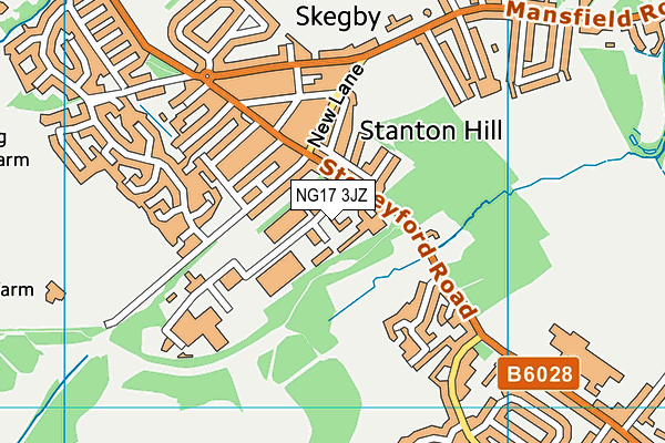 NG17 3JZ map - OS VectorMap District (Ordnance Survey)