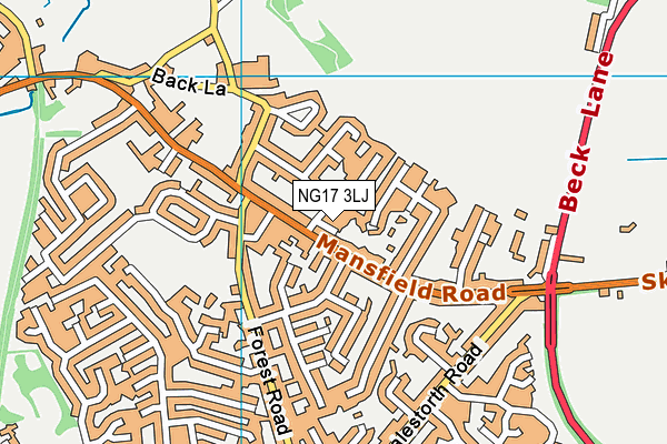 NG17 3LJ map - OS VectorMap District (Ordnance Survey)