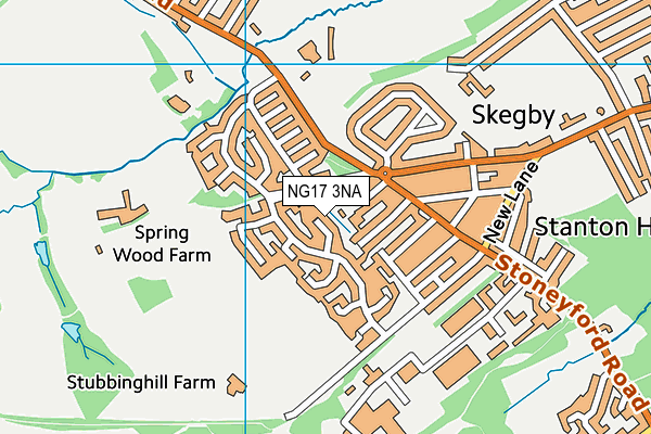 NG17 3NA map - OS VectorMap District (Ordnance Survey)