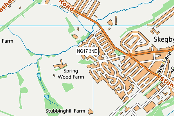 NG17 3NE map - OS VectorMap District (Ordnance Survey)