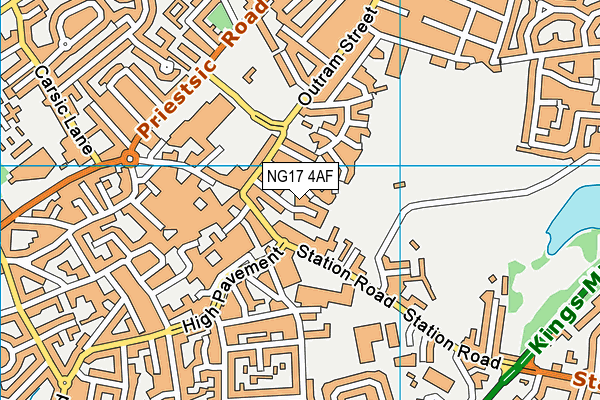NG17 4AF map - OS VectorMap District (Ordnance Survey)