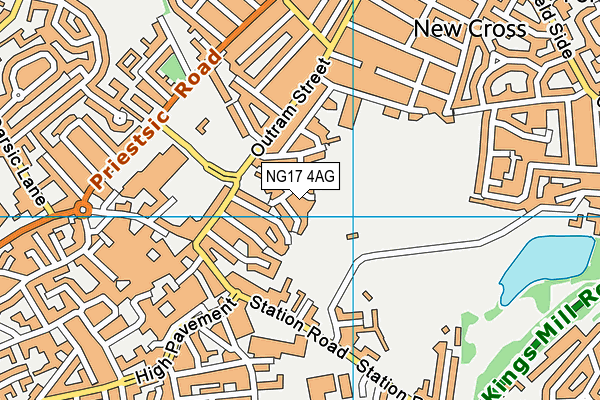 NG17 4AG map - OS VectorMap District (Ordnance Survey)