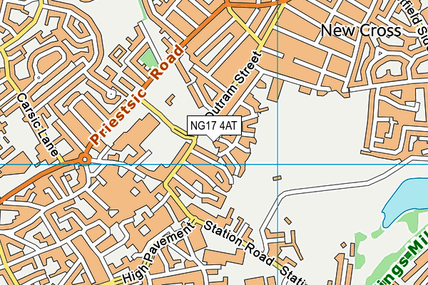 NG17 4AT map - OS VectorMap District (Ordnance Survey)