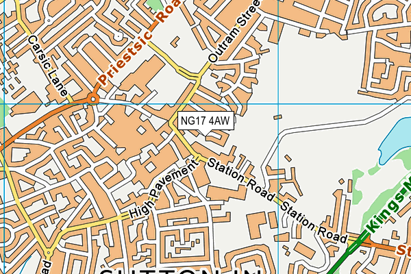 NG17 4AW map - OS VectorMap District (Ordnance Survey)