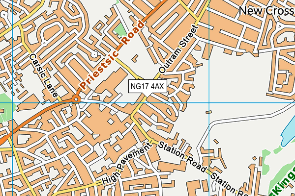NG17 4AX map - OS VectorMap District (Ordnance Survey)