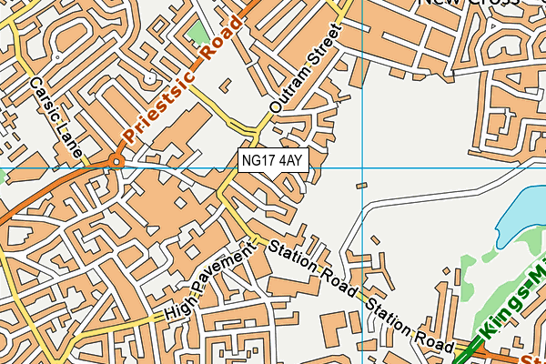NG17 4AY map - OS VectorMap District (Ordnance Survey)