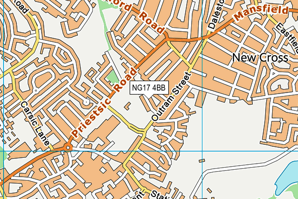 NG17 4BB map - OS VectorMap District (Ordnance Survey)