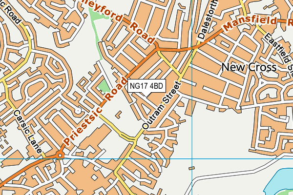 NG17 4BD map - OS VectorMap District (Ordnance Survey)