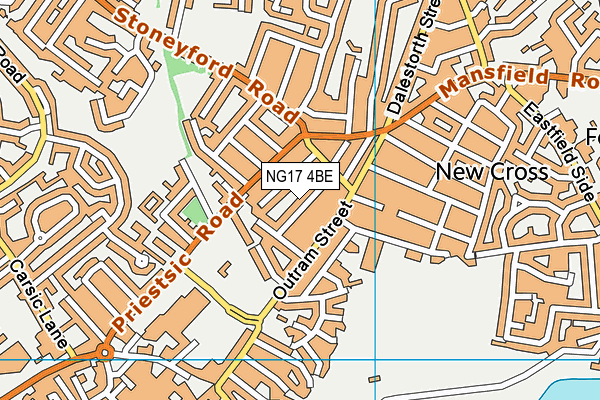 NG17 4BE map - OS VectorMap District (Ordnance Survey)
