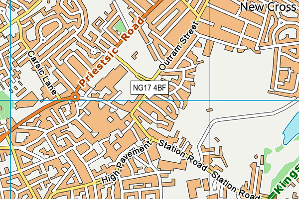 NG17 4BF map - OS VectorMap District (Ordnance Survey)