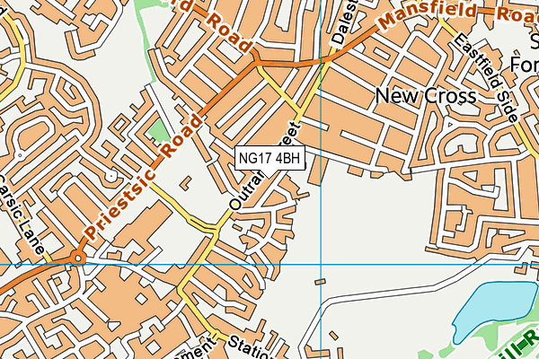 NG17 4BH map - OS VectorMap District (Ordnance Survey)