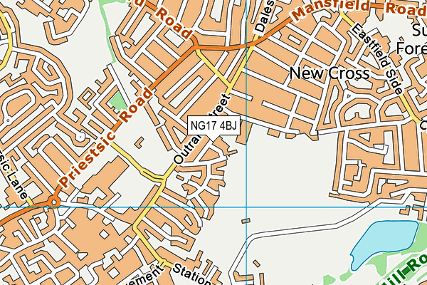 NG17 4BJ map - OS VectorMap District (Ordnance Survey)